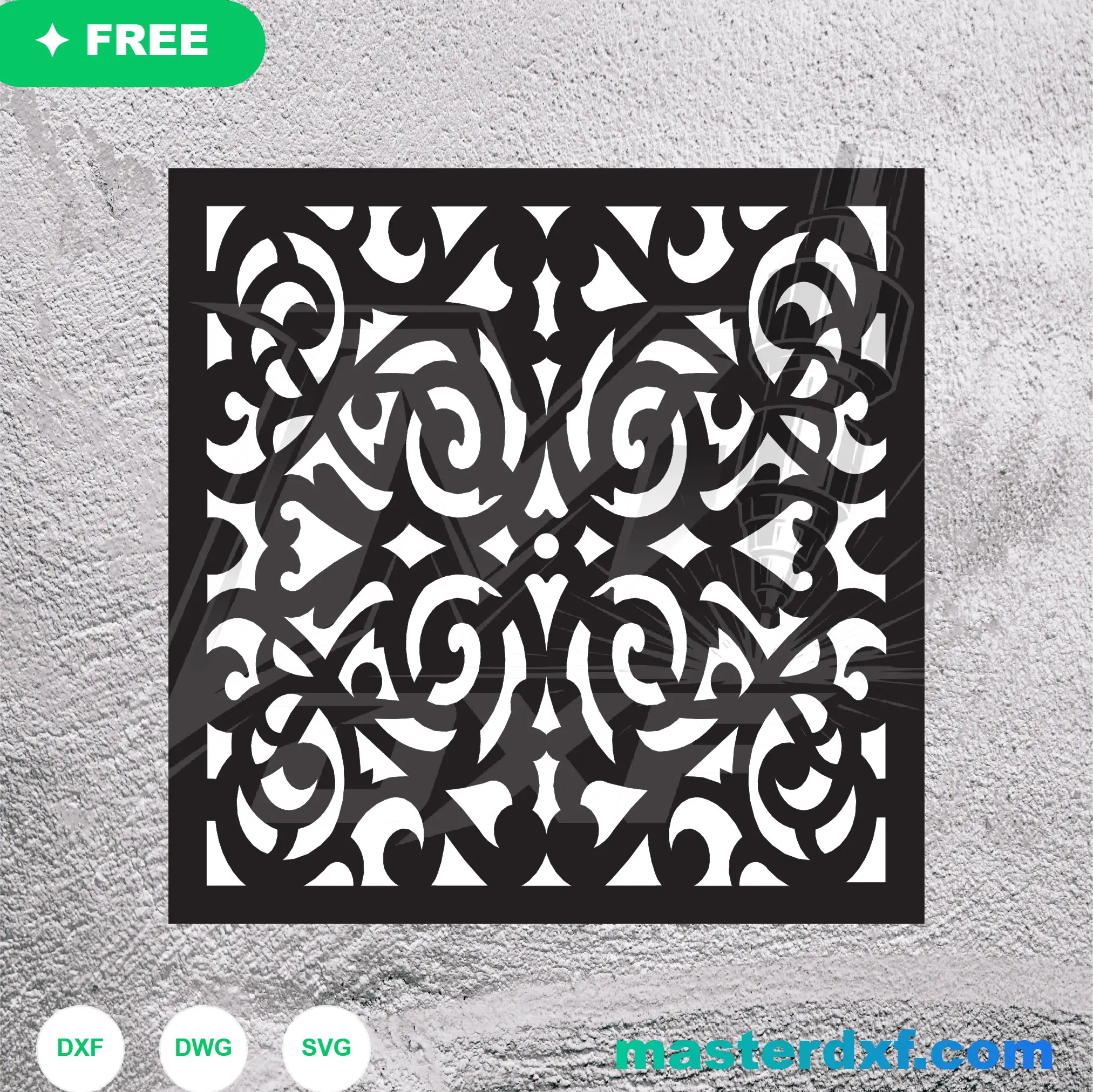 Clean Line Square Window Design for Laser Cutting DXF File